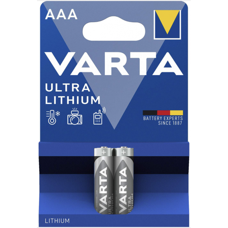 Pack de 2 piles varta AAA lithium Pack de 2 piles varta AAA lithium