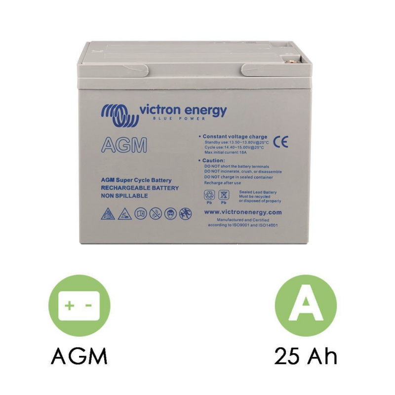 VICTRON ENERGY - BATTERIE SUPER CYCLE AGM 12V/25AH VICTRON ENERGY - BATTERIE SUPER CYCLE AGM 12V/25AH